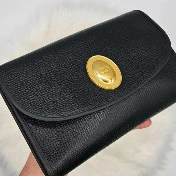 Dior Black Grained  Leather Clutch - Picture 3 of 16